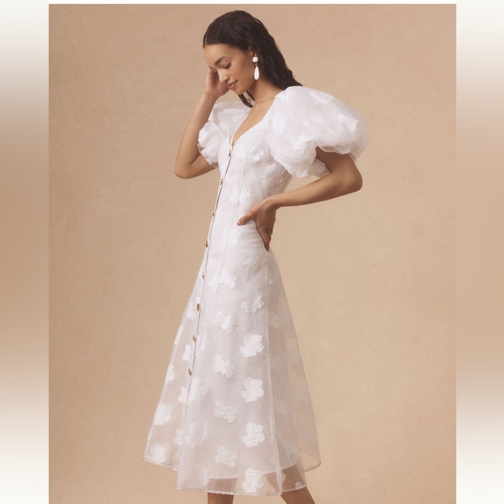 Let Me Be Puff-Sleeve Sheer Midi Dress - Picture 4 of 4